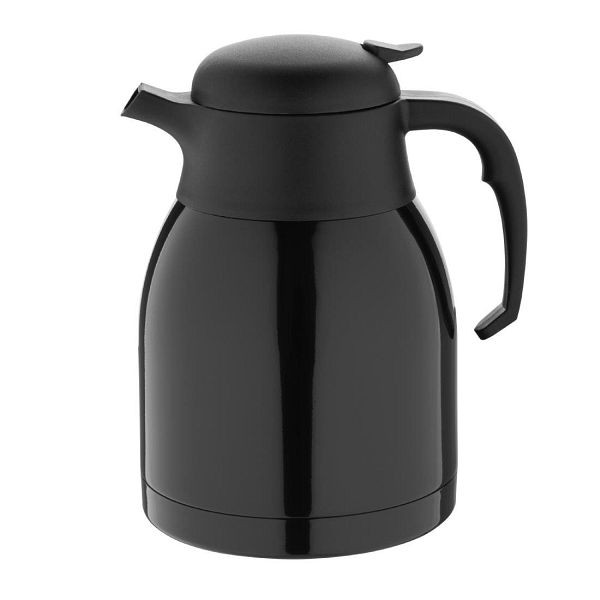 Olympia Isolierkanne Schwarz 1.5Ltr, Vakuumisolierung hält den Inhalt länger kühl, DM185