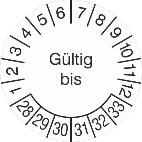 Stein HGS Prüfplaketten ohne Jahresfarbe (6 Jahre), Gültig bis, 2028-2033, 31.3688-28