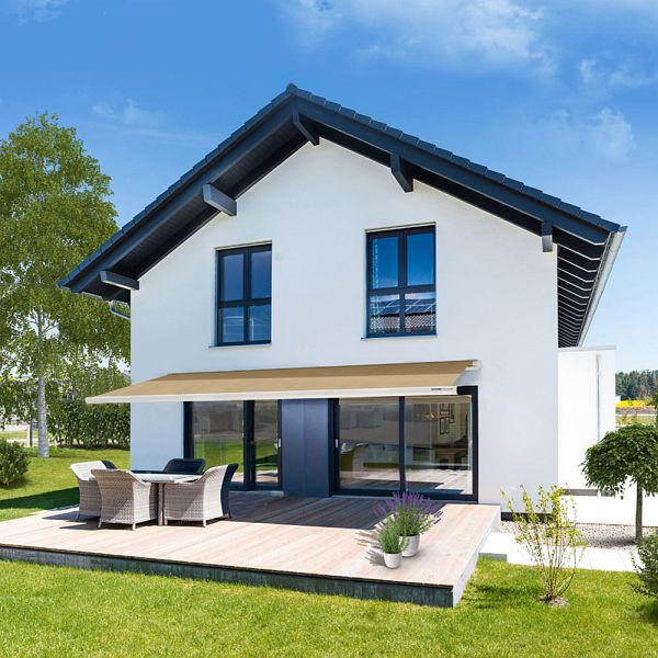 HOME DELUXE LED Vollkassettenmarkise ELOS - 585 x 300 cm Sandfarben, 22428