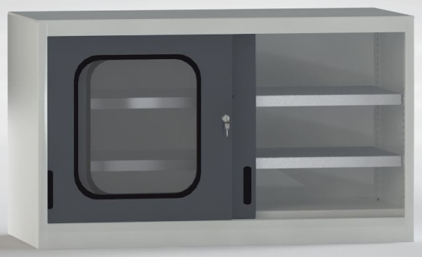 KLW Aufsatzschrank 700x1200x525mm mit abschließbaren Schiebetüren, Acrylglasfenster, 2 verstellbaren Fachböden, 80 kg Tragkraft, 7SN-QL0700FB-0001XRA