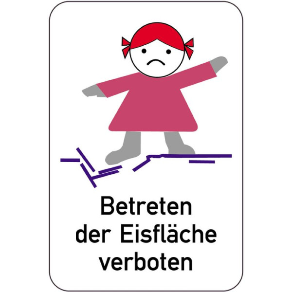 Stein HGS Sonderschild, Betreten der Eisfläche verboten (farbig), 400 x 600 mm, 14921