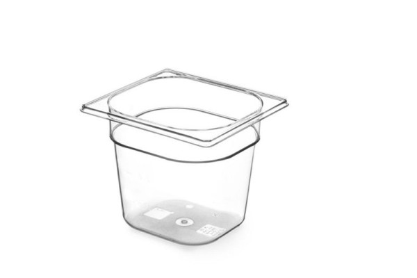 Hendi GN Behälter 1/6, 1 L, BPA frei, LxBxH: 176x162x65 mm, Transparent, 869635