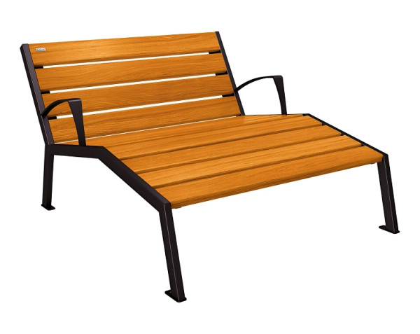 Procity Liegestuhl Silaos 1200 mm, Mit Armlehne, Holz & Stahl, helle Eiche/RAL 9005, 209643.9005.CHEC
