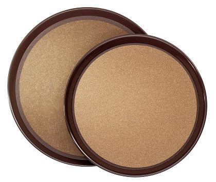 Contacto Tablett, rund, rutschfest 32 cm braun, Innenseite Kork, 3770/320