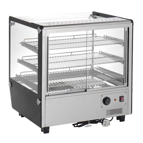 Buffalo Quadratische Tischplatte Beheizte Auslagevitrine 120 Liter, HW923
