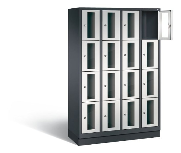 C+P Schließfachschrank Classic, H1800xB1190xT500mm, Farbe: Schwarzgrau / Lichtgrau, 8020A404 S10013
