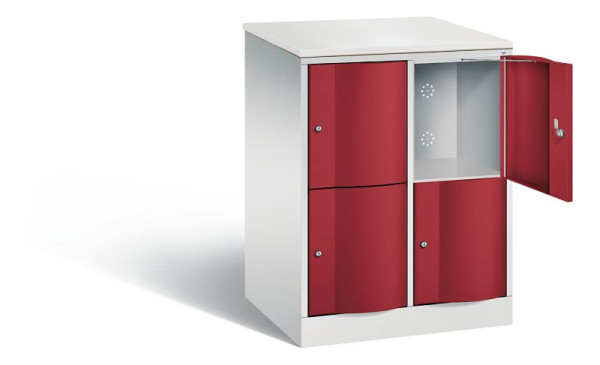 C+P XL-Schließfachschrank Resisto, H1077xB772xT640mm, Farbe: Lichtgrau / Rubinrot, 8472-273 S10047