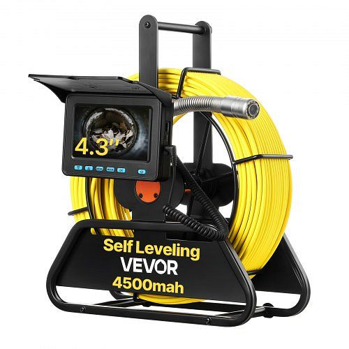 VEVOR Kanalkamera, 30m, selbstnivellierend, 4,3" HD-Display, wasserdicht IP68, 12 LEDs & 16GB Speicherkarte für Abwasserleitungen, JLKGDKSY43YCCSN70001V9