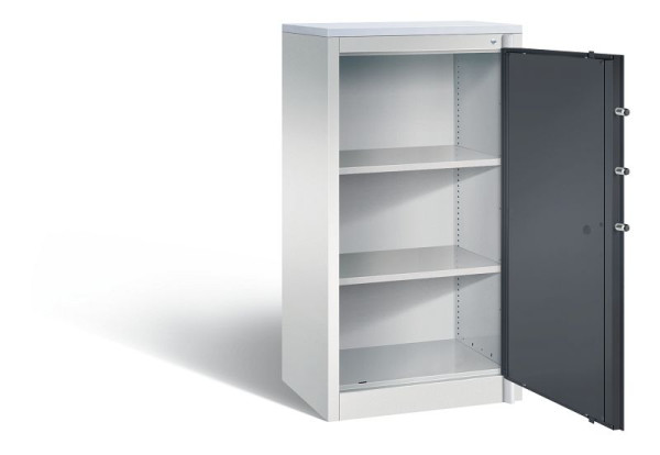 C+P Feuerschutzschrank Certos, H1226xB650xT500mm, Farbe: Lichtgrau / Schwarzgrau, Klinkengriff, 3 OH, 1160-000 S10266