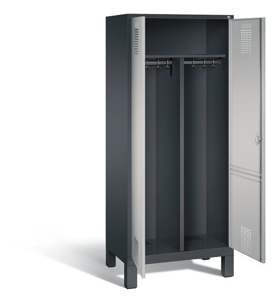 C+P Schwarz-Weiss-Spind Evolo, H1850xB810xT500mm, Farbe: Schwarzgrau / Weißaluminium, 48012-22 S10076