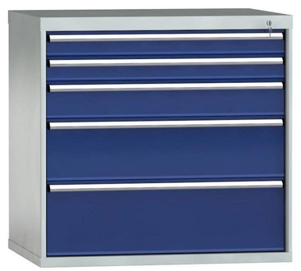 KLW Schubladenschrank 1000 x 1031 x 750 mm H x B x T, Einbaumaß: 900mm, Einteilung: 54x36 Einheiten, EA / 100 kg, SJB1000-05EP-001