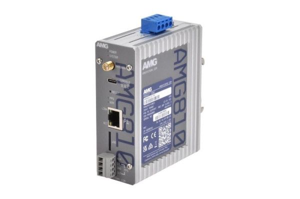 AMG Systems Stratum 1 Netzwerk-Zeitserver 1 x 10/100Base-T(x) RJ45 Port mit 802.3af Class 3 1 x GNSS Input, DIN Rail Montage, AMG810-1F-PD
