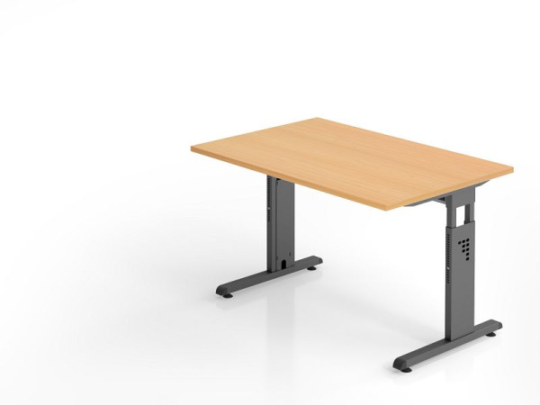 Hammerbacher Schreibtisch OS12, 120 x 80 cm, Platte: Buche, 25 mm dick, 2 mm ABS-Kante, Rechteckform, VOS12/6/G