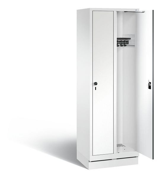 C+P Garderobenschrank Evolo, H1800xB610xT500mm, Farbe: Verkehrsweiß / Dekor Weiß, 48020-20 S10960