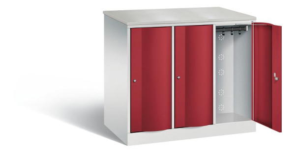 C+P XL-Schließfachschrank Resisto, H1077xB1148xT640mm, Farbe: Lichtgrau / Rubinrot, 8271-373 S10050