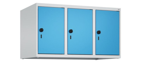 C+P Schrankaufsatz Classic PLUS, Aufsatzschrank, 7035/5012, Drehriegel, 500x900x500mm, 3 Abteile, 080090-30 S10004