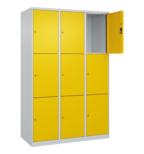 C+P Schließfachschrank Evolo PLUS, 9 Fächer, 1850x1200x500mm, 7035/1023, 049000-323 S10001