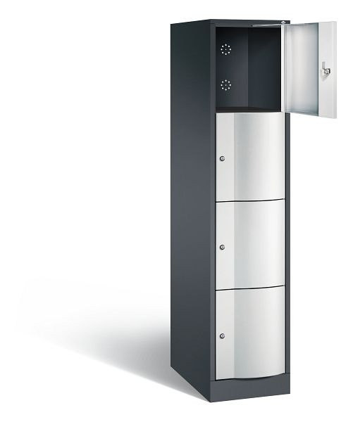 C+P XL-Schließfachschrank Resisto, H1950xB396xT640mm, Farbe: Schwarzgrau / Lichtgrau, 8470-173 S10014