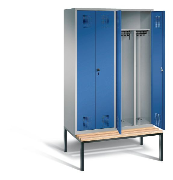 C+P Schwarz-Weiss-Spind Evolo, H2090xB1190xT815mm, Farbe: Weißaluminium / Enzianblau, 48052-40 S10425