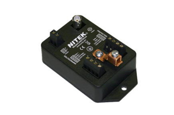 Nitek UTP Video Balun mit 2-Draht Steuerung und 12/24Volt Überspannungschutz, CAMTRV24