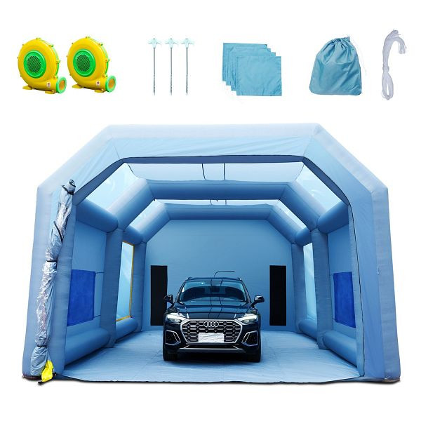 VEVOR Tragbares Aufblasbares Farbzelt für Sprühmalerei 1100 + 950 W, 10 x 6 x 4 m Sprühschutz Farbkabine, Hobby-Farbautomaten-Werkzeug, CQSPQFLSS3320LZI3V2