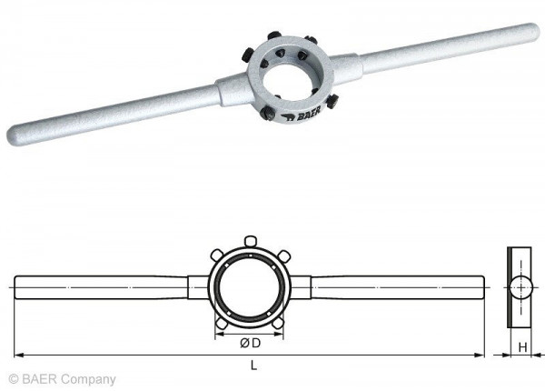 BAER Druckguss-Schneideisenhalter 4'' x 1'', 491823023