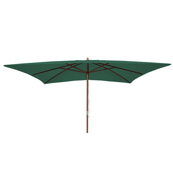 Mendler Sonnenschirm Florida, Gartenschirm Marktschirm, 3x4m Polyester/Holz 6kg, grün, 97751