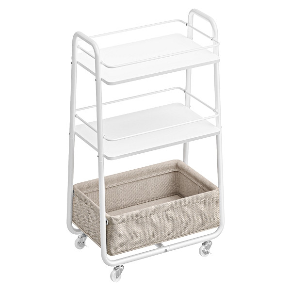 SONGMICS Lagerwagen, Weiß, 43,2x30,4x81 cm, LRC001WB01