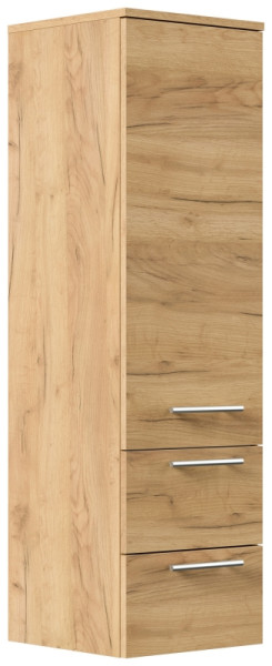Posseik Hochschrank 120 cm eiche gold mit Glaseinlagen, PHS120CM000010DE