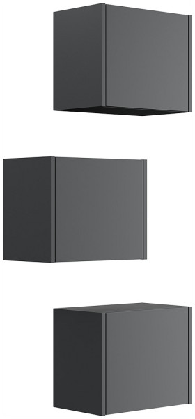 Posseik Limes 3er Set Badschränke - variable Montage - kreatives Bad grafit, PN0020X0000003DE