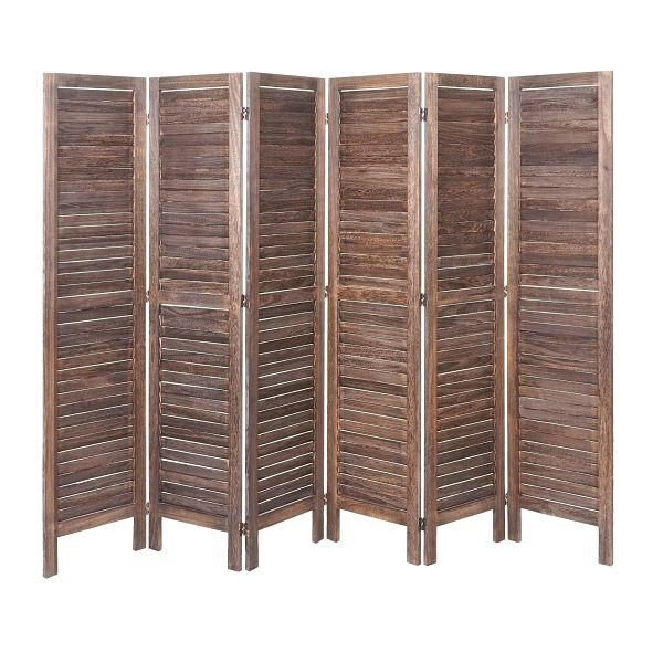 Mendler Paravent HWC-G30, Trennwand Sichtschutz Raumteiler, Shabby-Look 170x240cm, braun, 67531