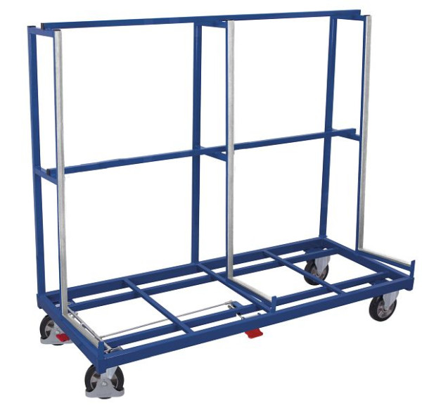 VARIOfit Plattenwagen einseitig, Außenmaße: 2.080 x 880 x 1.700 mm, RAL 5010 enzianblau, sw-2005
