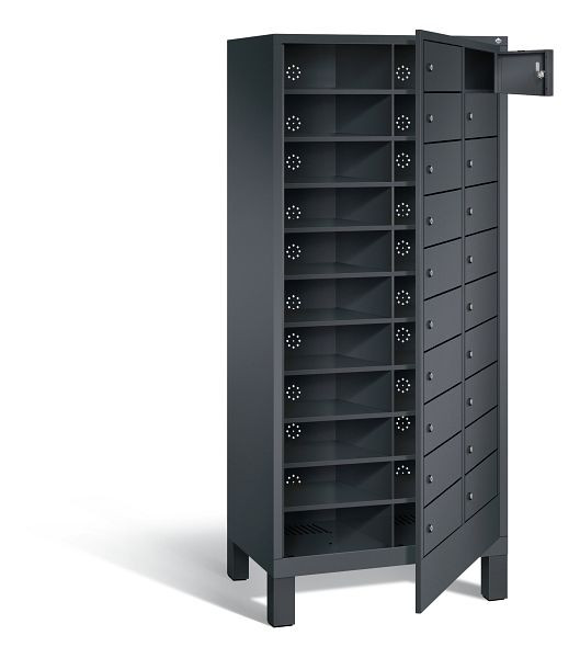 C+P Wäsche-Sammelschrank Evolo, H1850xB810xT500mm, Farbe: Schwarzgrau, 48060-210 S10041