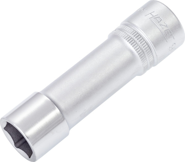 Hazet Steckschlüsseleinsatz, Sechskant, Vierkant hohl 12,5 mm (1/2 Zoll), 16 mm, Lange Ausführung Mit Rändelung, 900LG-16