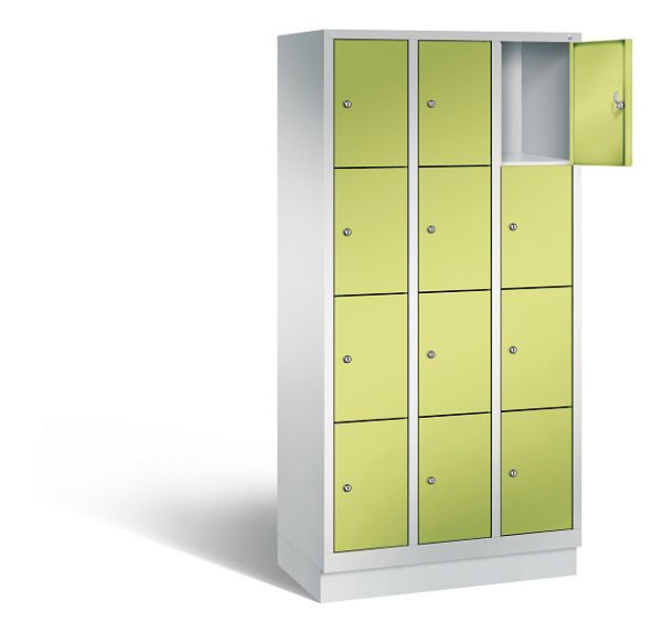 C+P Schließfachschrank Evolo, H1800xB900xT500mm, Farbe: Lichtgrau / Viridingrün, 48020-304 S10112