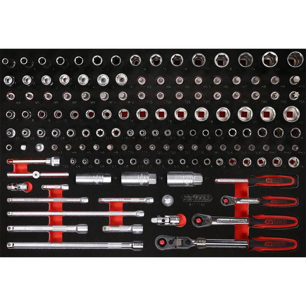 KS Tools PERFORMANCEplus Werkzeugsatz 142-teilig 1/4'+3/8' Steckschlüssel, 811.1142