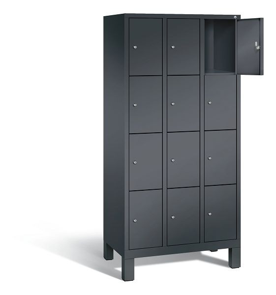 C+P Schließfachschrank Evolo, H1850xB900xT500mm, Farbe: Schwarzgrau, 48010-304 S10017