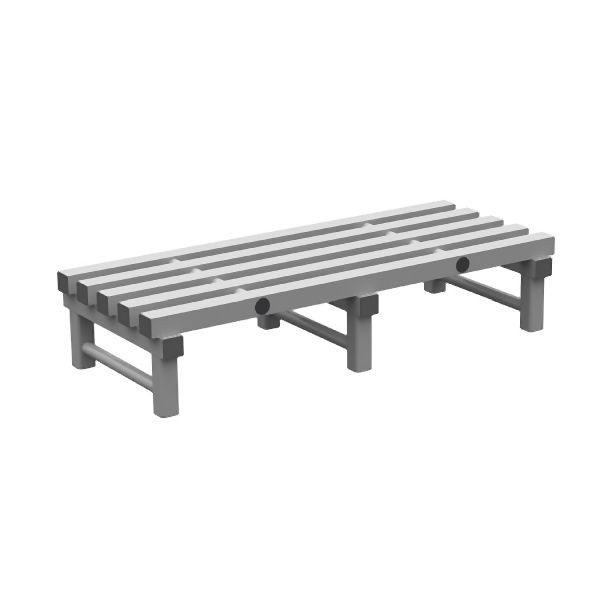 REA Grey Bodenpalette 1200(L)x500(T)x250(H)mm, Hochwertiger Kunststoff, Belastung bis zu 200kg, 308.121
