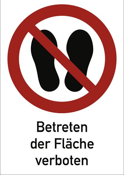 Moedel Betreten der Fläche verboten ISO 7010, Kombischild, Folie, 131x185 mm, 98941