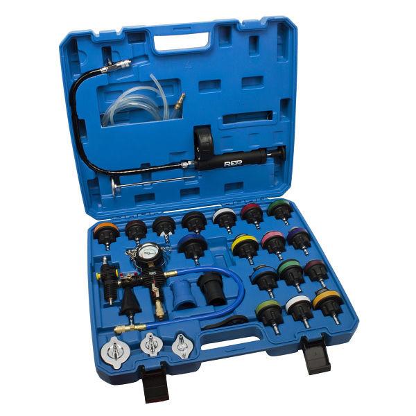 RepTools Kühlsystemabdrück-Prüfkoffer inkl. Vakuumbefüllgerät, 28-teilig, XXL-117916