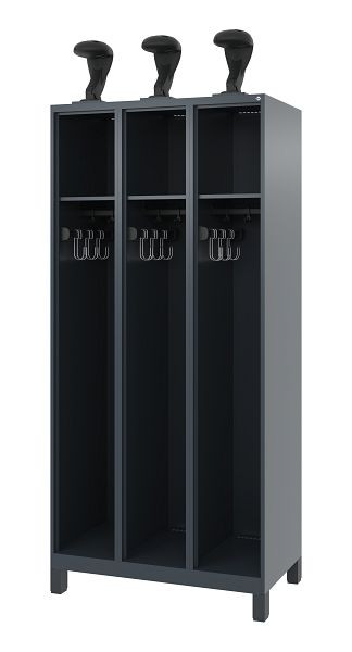 C+P Feuerwehrspind Evolo, Modell EXPERT, 3 Abteile, H1850B900T500 mm, Anthrazit, 0491015-30 S10007