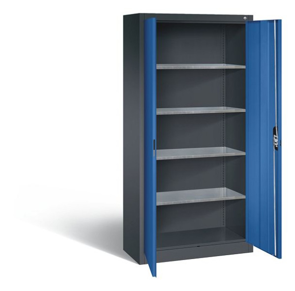 C+P Werkzeugschrank Acurado, H1950xB930xT400mm, Farbe: Schwarzgrau / Enzianblau, Muldengriff, 8920-00 S11045