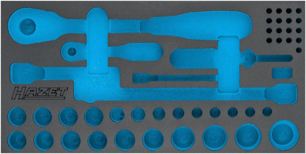 Hazet 2-Komponenten Weichschaum-Einlage, für 953 SPC Abmessungen / Länge: 342 mm x 172 mm Ordnungssystem Größe: 1/3 (342 x 172 mm), 163-355L