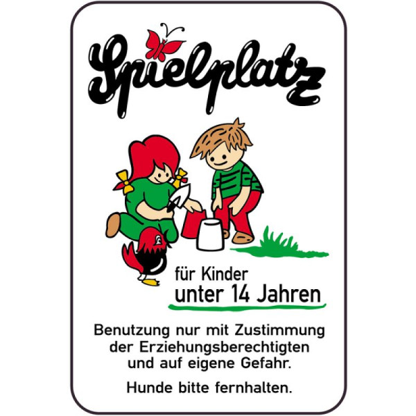 Stein HGS Verkehrszeichen ' Spielplatz für Kinder u. 14 ' Benutzung nur mit Zustimmung…, 14836