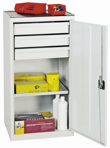 stumpf Werkzeug- und Materialschrank Serie 2000, 7035/7035, 3 Schubladen, 1 Fachboden, 2001307