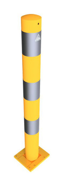 Schake Absperrpfosten Stahlrohr Ø 89 x 2,9 mm lösbar, abnehmbar gelb / schwarz, ohne Öse, 489APBG