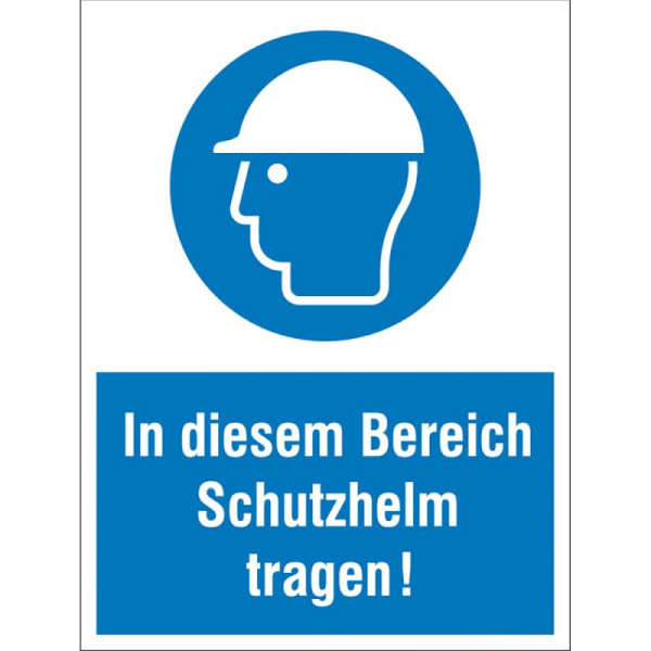 Stein HGS Kombischild, In diesem Bereich Schutzhelm tragen!, 43.a7185