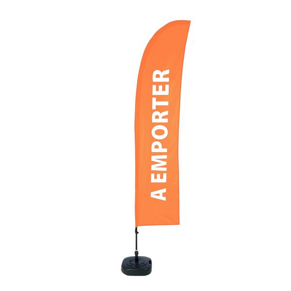 Showdown Displays Beach Flag Budget Wind Komplettset Take Away Orange Französisch, BFBL-WT21-17-I595