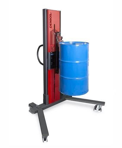 DENIOS Fasslifter Secu Ex Typ M für 60-/200-Liter-Stahlfässer, gespreiztes Fahrwerk, H 2255 mm, ATEX, 236564
