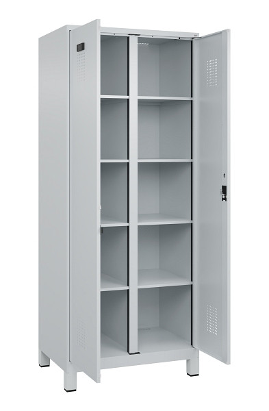 C+P Wäsche-Spind Evolo PLUS, mit Füßen, 2 Abteile, 1950x800x500mm, 7035/7035, Verschluss Zylinderschloss, 049012-22B S10040